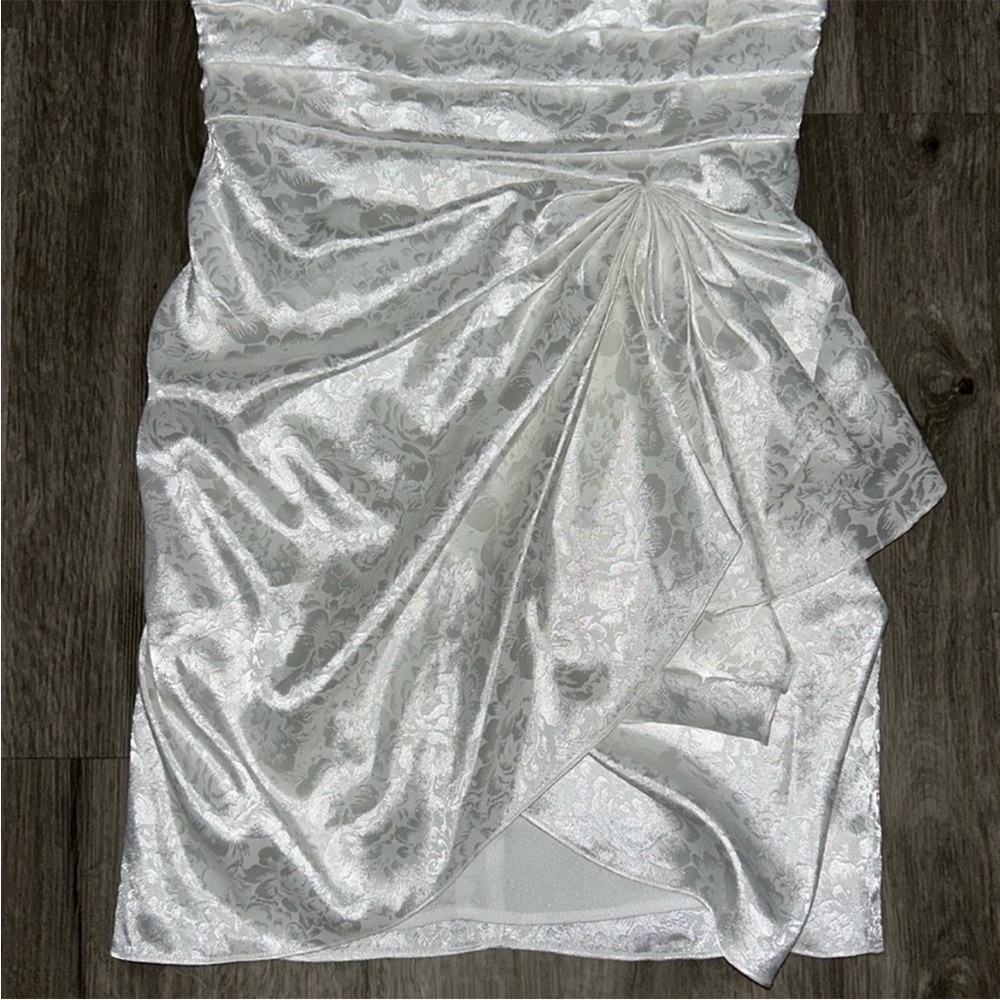 💜firm price💜Ronny kobo white draped lined Sandra mini dress - Picture 8 of 16